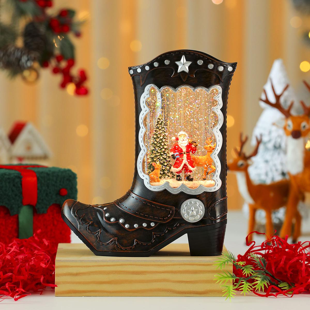 

Creative Luminous High-Heeled Boots Music Box Night Light Ornament for Christmas Decorations Gifts