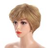 Ladies Layered Wig With Bangs Short Blonde Wigs for Women Synthetic Hair Daily Cosplay Party Wig Heat Resistant Fibre Wig