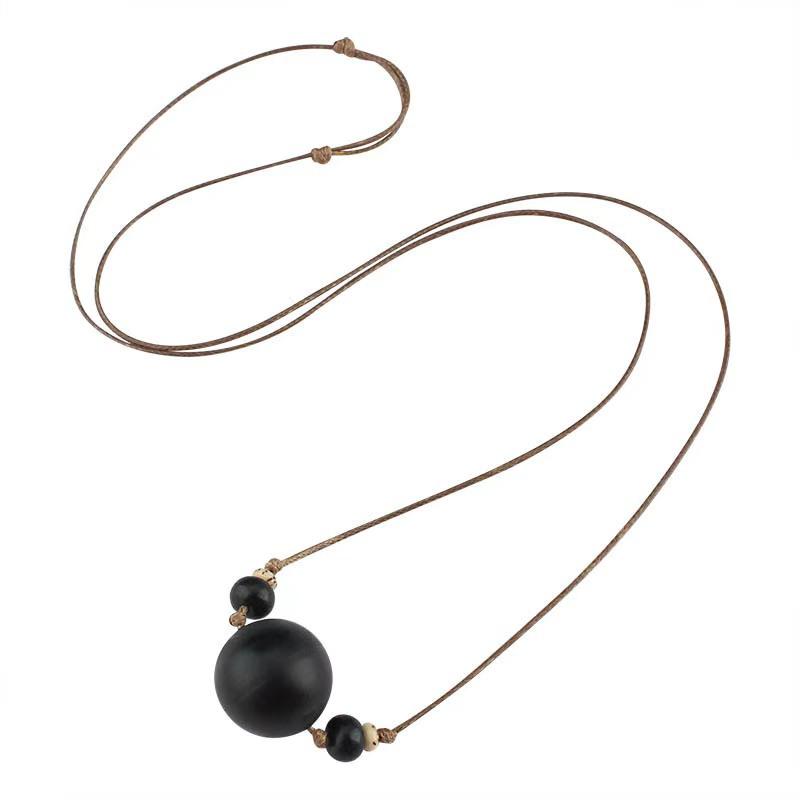 Vintage Sandalwood Incense Bead Box Necklace – Ethnic Style Accessory