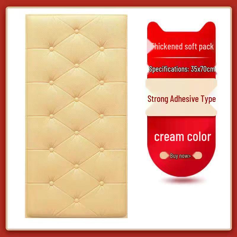 3D Soft Foam Self-Adhesive Wall Sticker for Kids – Anti-Collision, Tatami Style Headboard & Wall Surround Upholstery