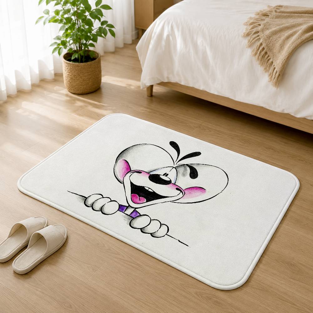 Cute Cartoon D-Diddl Mouse Short Plush Rug Carpet mat Machine Washable Soft Comfortable Anti‑Slip Floor Mat Home Decor
