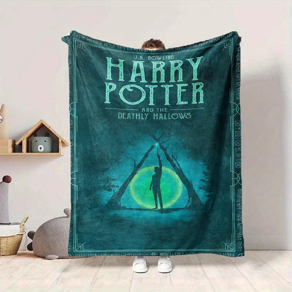 1pc Harry Potter Flannel Throw Blanket - HD Printed Lightweight Soft Warm All-Season Blanket for Sofa, Bed, Travel, Camping 040