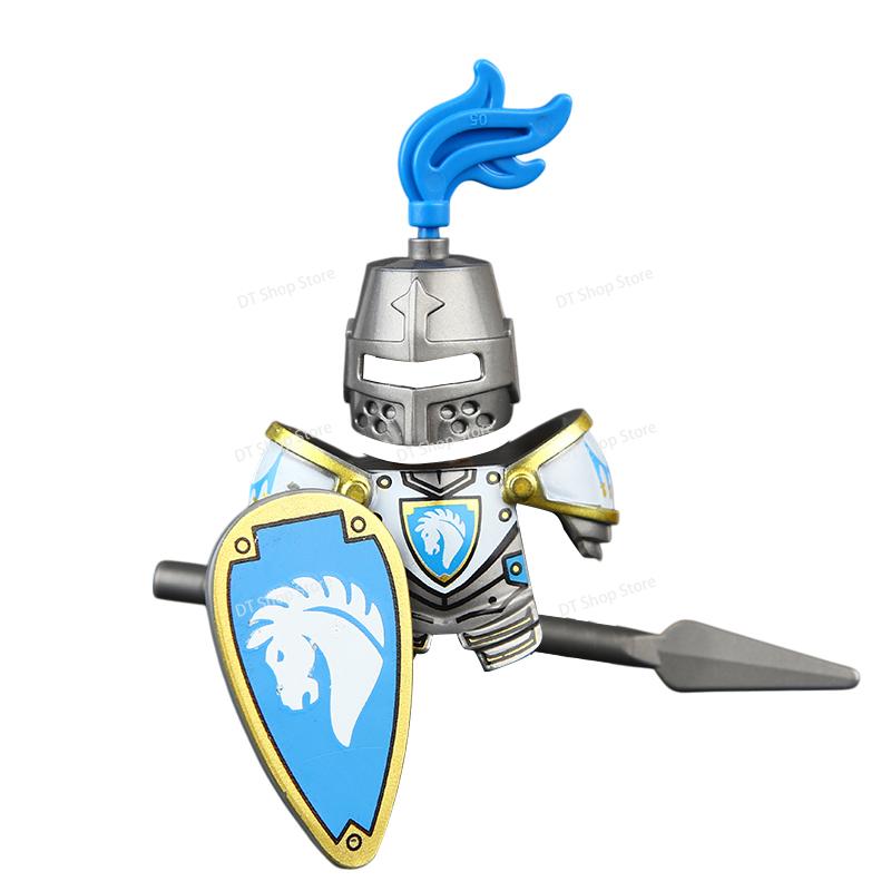Medieval Ancient Castle Green Dragon Raven Knights Armour Assemble Scene Building Block Figures Children's Bricks DIY Toys Gifts