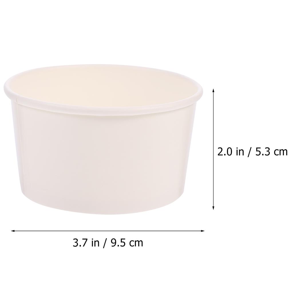 100 Pcs Ice Cream Cups Paper Dessert Container Soup Bowl Cake Jelly Pudding Snack