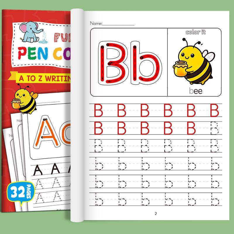 Children's English Letter Practice Copybook Uppercase Lowercase Pen Control Training Coloring Book Educational Learning Toy