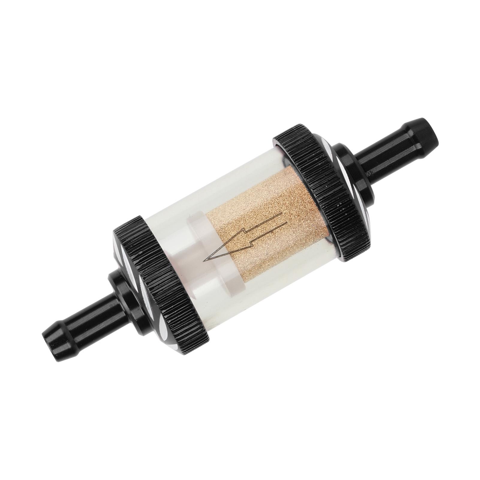 

Motorcycle Fuel Gasoline Filter Carving ABS Heat Resistance for 6mm Diameter MotorbikeBlack Black чорний