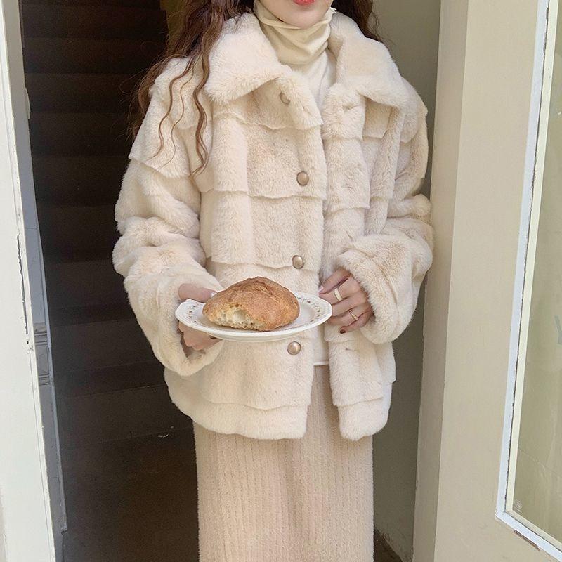 Rich family daughter wind fur fur coat new autumn and winter women's Danish mink light thickened top