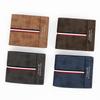 Classic Frosted Men's Tri-fold Wallet with Coin Pocket and Multi-card Slots