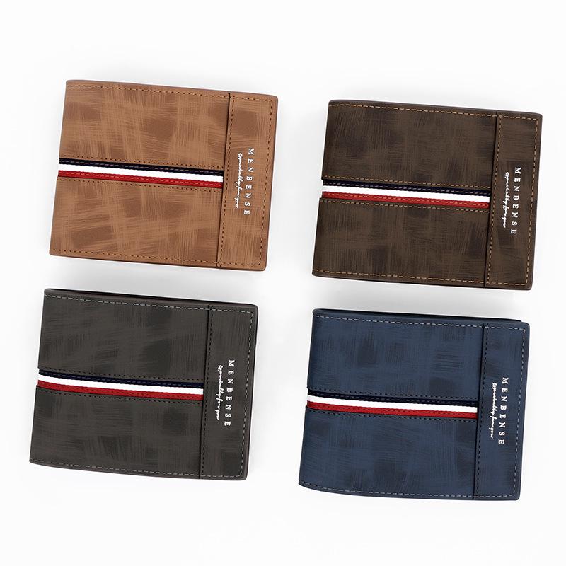 Classic Frosted Men's Tri-fold Wallet with Coin Pocket and Multi-card Slots