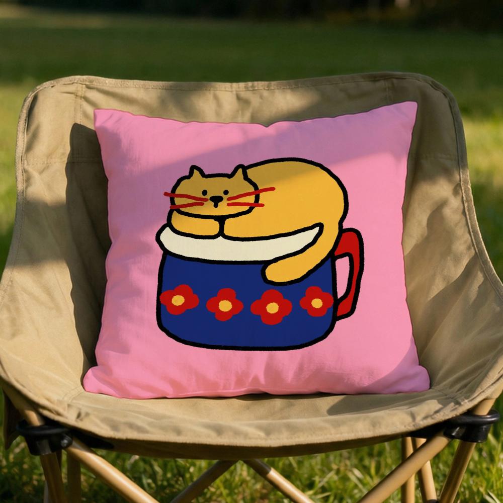 Happy Dog Cushion Cover Soft Reversible  Durable Pillow Cover  MultiScene Use for Home  Car Daily Comfort