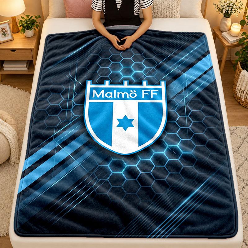 Flannel BlanketMalmö FF Warm Soft Throw Blanket for Indoor Sofa Bed Living Room Use