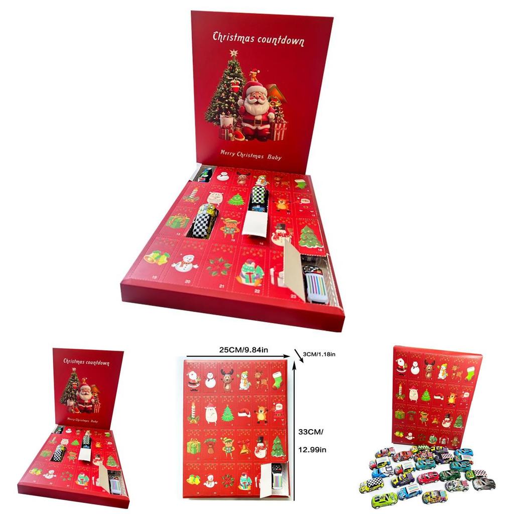 Christmas Countdown Calendar Surprise Racing Blind Box Children Toys For Kids And Adults