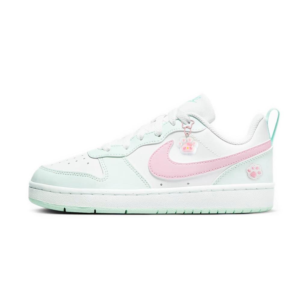 Nike Court Borough Mint Peach Synthetic Leather Abrasion Resistant Slip Resistant Low top Skateboard Shoes Women's FZ3539-100(Team1887-)