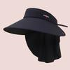 Hat women's summer new outdoor empty top hat ice silk UV protection sun hat large brim sun protection hat women