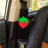 2pcs Soft and Fluffy Car Seat Belt Shoulder Pad for Women, Cute Fruit Strawberry Car Seat Belt Strap Protector