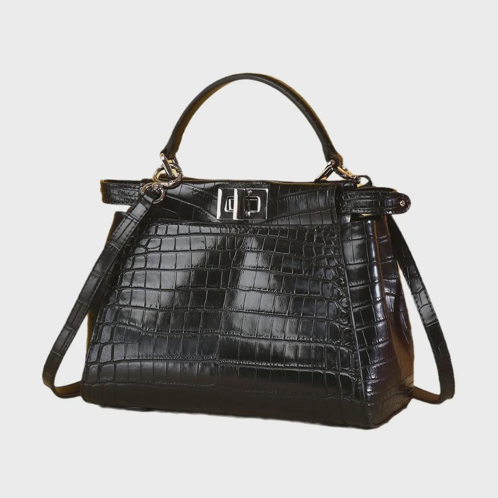 2024 Neue Damenhandtasche mit Krokodilmuster – einfache, luxuriöse, vielseitige High-End-Kätzchentasche