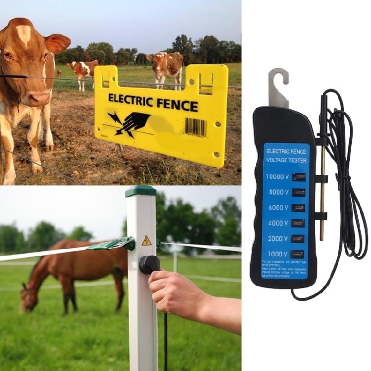 Electric Fence Tester 10000V Electric Meter No ABS Construction 6 LED Indicators Electric Meter for Farm Fence Systems