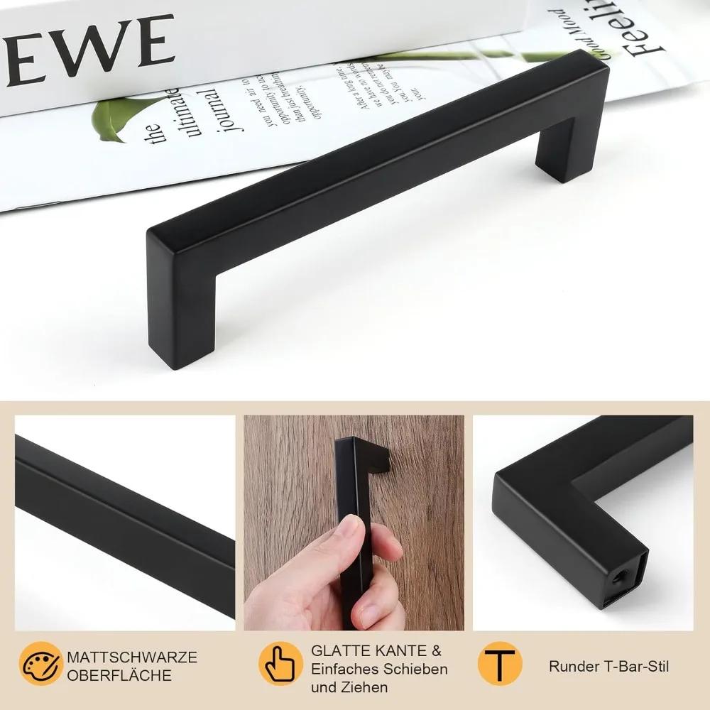 18pcs Stainless Steel Square Furniture Hardware Cabinet Door Handle Knobs Drawer Pulls 160mm 192mm 64mm 96mm 128mm 224mm 256mm