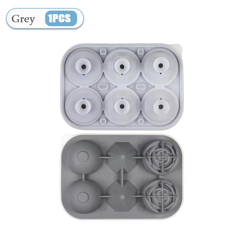 4 Grid Ice Cube Tray 3D Rose Diamond Round Ice Cube Molds Flower Shape Silicone Ice Maker Kitchen Bar Utensil Tool Accessorise