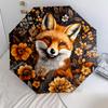 1 PC Automatic Folding Umbrella - Flowers and Animals Pattern, Portable & Foldable Design with 8 Ribs, Christmas Birthday Gifts
