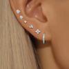 Set di 6 orecchini a cerchio Huggie in Cristallo Lucido per Donna Gioielli Trago Elica Borchie Cartilagine Farfalla Lotto di Piercing Lobe all'Ingrosso