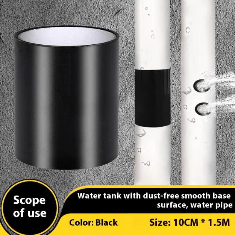

150cm Super Strong Waterproof Tape Stop Leaks Seal Repair Tape Adhesive Insulating Duct Tape Performance Self Fix Tape Sticker 10cmX1.5m чорний