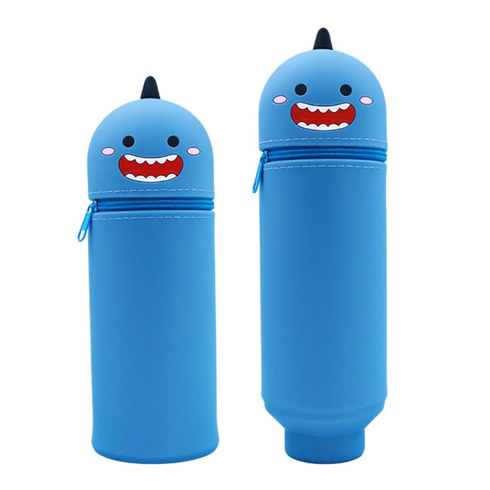 

Силіконовий пенал, що складається, сумка для канцелярського приладдя, мультяшний пенал, школа, офіс синій