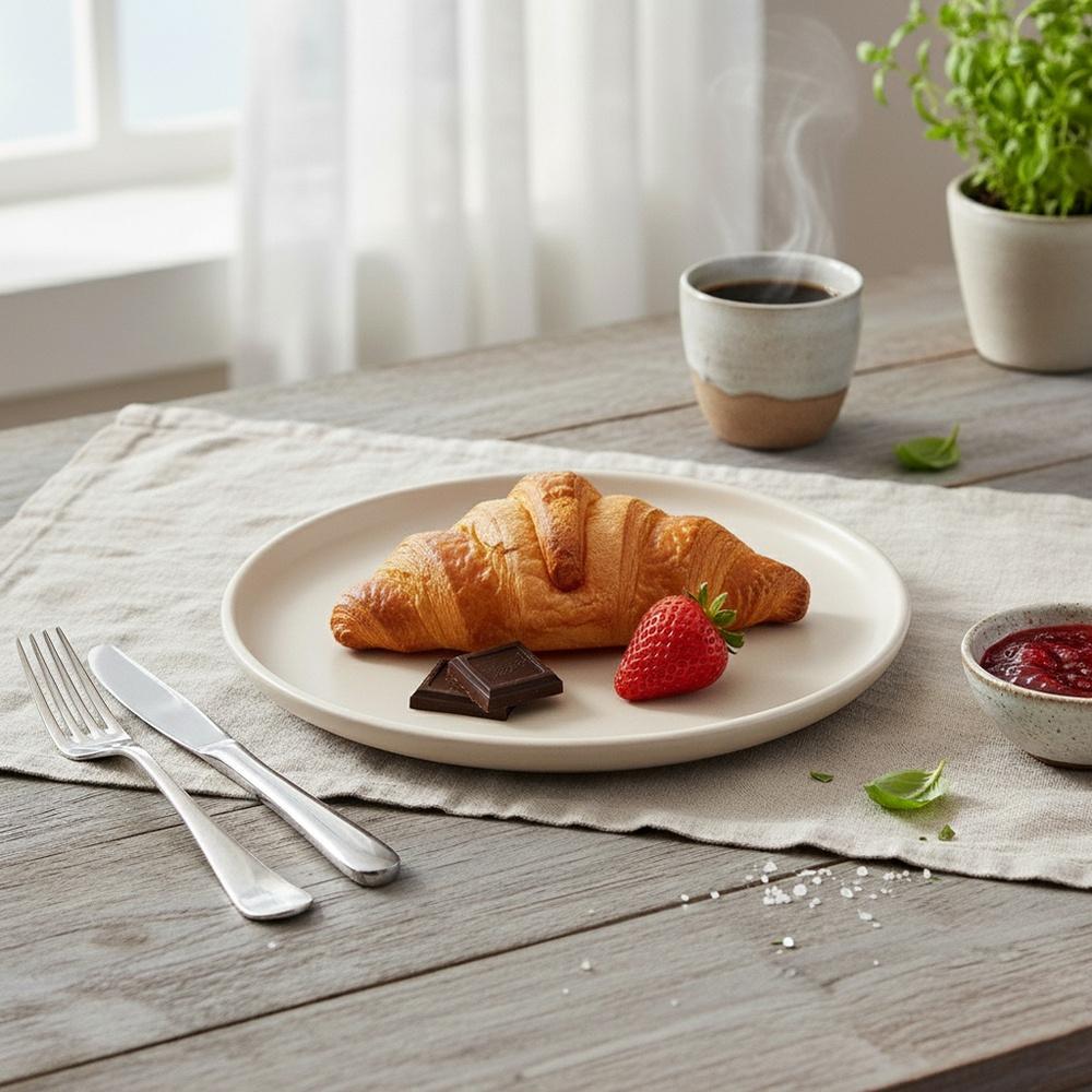 Talerz Deserowy Płytki Mały Na Ciasto Deser Ceramiczny Kremowy 20,5 Cm