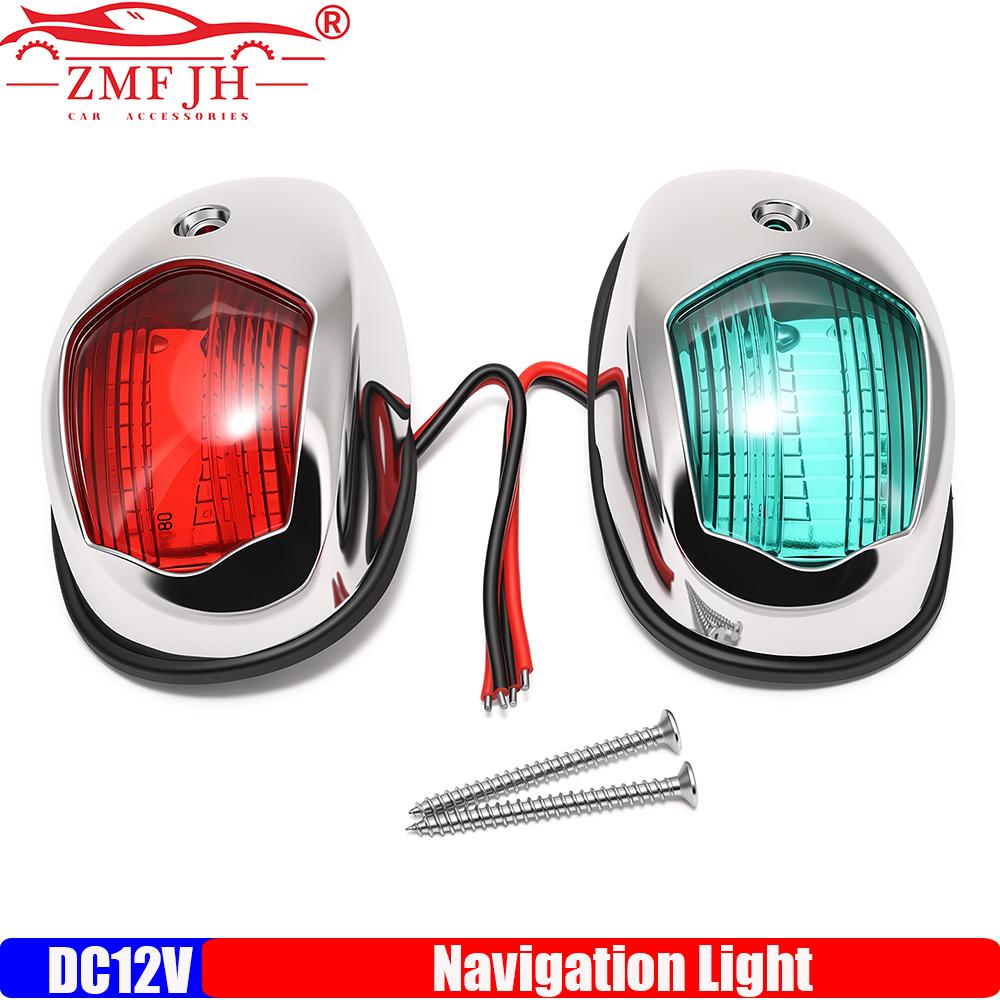 2PCS DC12V Waterproof Boat Navigation Light Green and Red Marine 27 LED Starboard Port Side Light for Boat Yacht Sailing Lamp Light