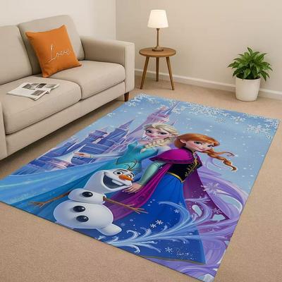 3D MINISO Frozen Anna Elsa Cartoon Christmas Gift Living Room Non Slip Area Rug Carpet for Bedroom Playroom Sofa,Home Doormat