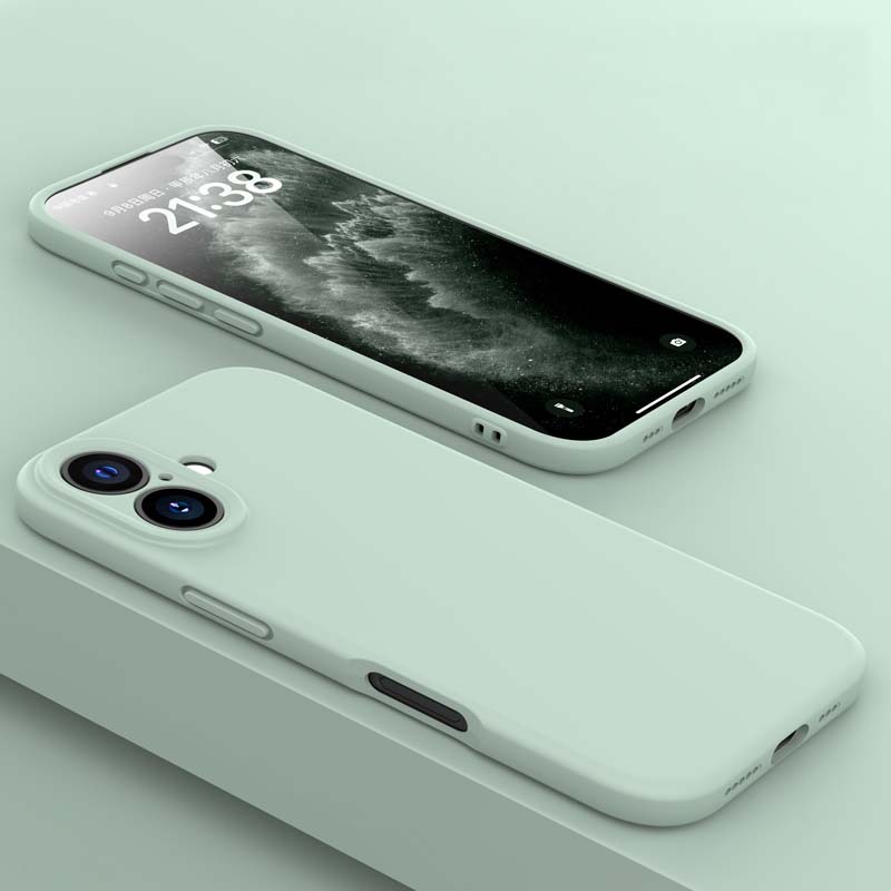 Luxury Liquid Silicone Shockproof Soft Phone Case For iPhone 16 15 14 13 Pro Max 16Pro 15Pro 14Pro 16 Plus Lens Protective Cover