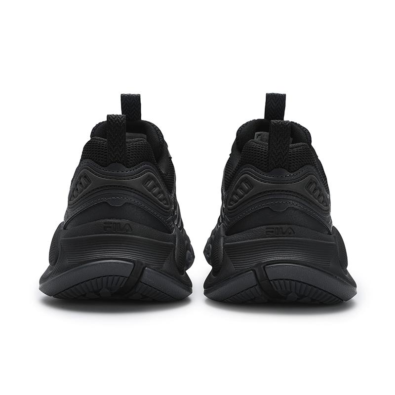 Fila Truffle Mushroom Shoes Modern Series Fabric Synthetic Leather Durable Breathable Low-Top Running Shoes Men sneaker Black Gray F12M521112FBB