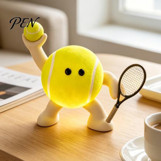 Soft Warm LED Bedroom Lighting Sports Ball Silicone Night Light, 7 Styles Football Basketball Tennis Golf Amber Atmosphere Tap Lamp, USB Rechargeable