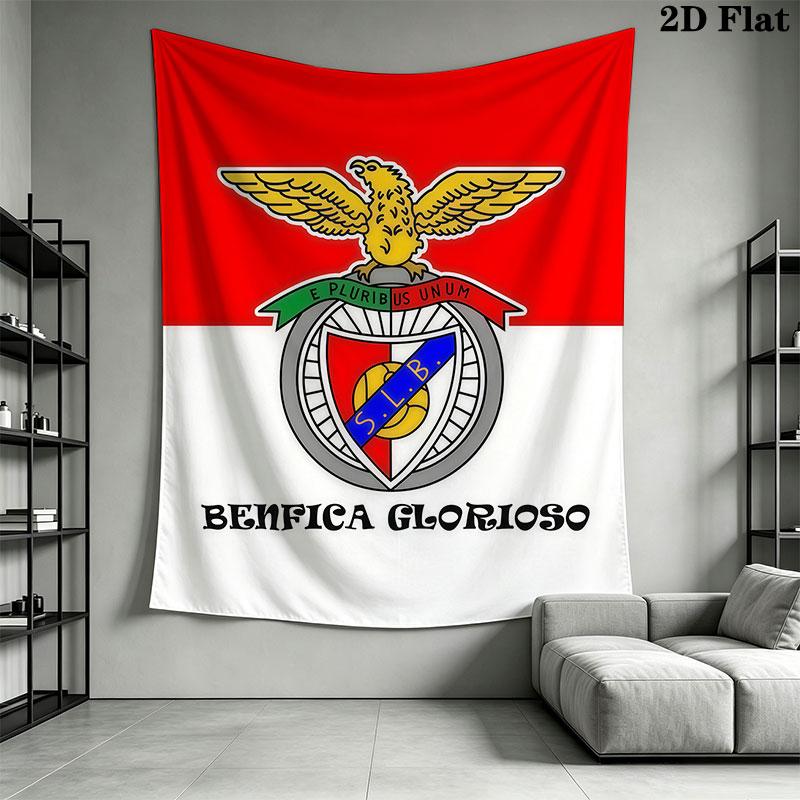 S.L. Benfica LOGO Wall Hanging Printed Fabric Blanket Decorative Tapestries for Bedroom Living Room Home Decor