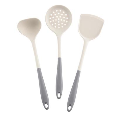 Dual-Color Silicone Non-Stick High-Temperature Resistant Kitchen Utensil Set: Wok Spatula, Spoon, Skimmer