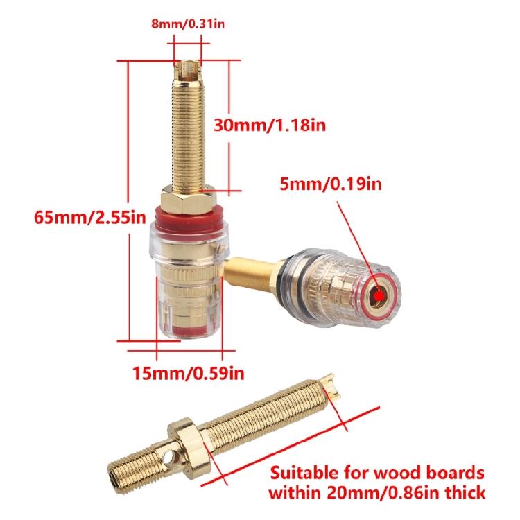 1 Pair Transparent Wire Connector Posts HIFI Speaker Terminals for Amplifiers Ensuring Secure and Stable Connection