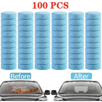 100 buc Tabletă de spălat efervescent pentru mașină Tabletă de spălat sticla auto Curățător de parbriz pentru curățarea geamului de parbriz