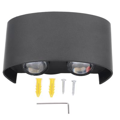 LED Wall Light 4W 3000K Warm Light Waterproof Aluminum Up Down Lights Outdoor with Diffusing Lampshade Hex Wrench