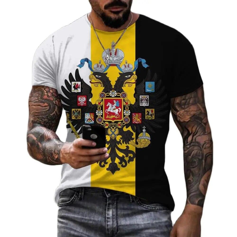 

Летняя модная футболка с 3d принтом медведя, российский флаг, уличные мужские и женские свободные топы с короткими рукавами и круглым вырезом L синий