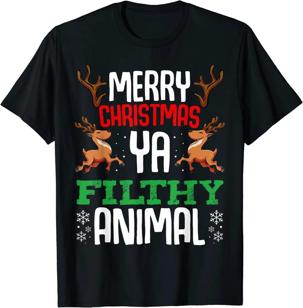 Merry Christmas Buffalo Truck Tree Red Plaid Family Matching T-Shirt Short Sleeve Fashion Oversized Funny Clothes S-6XL