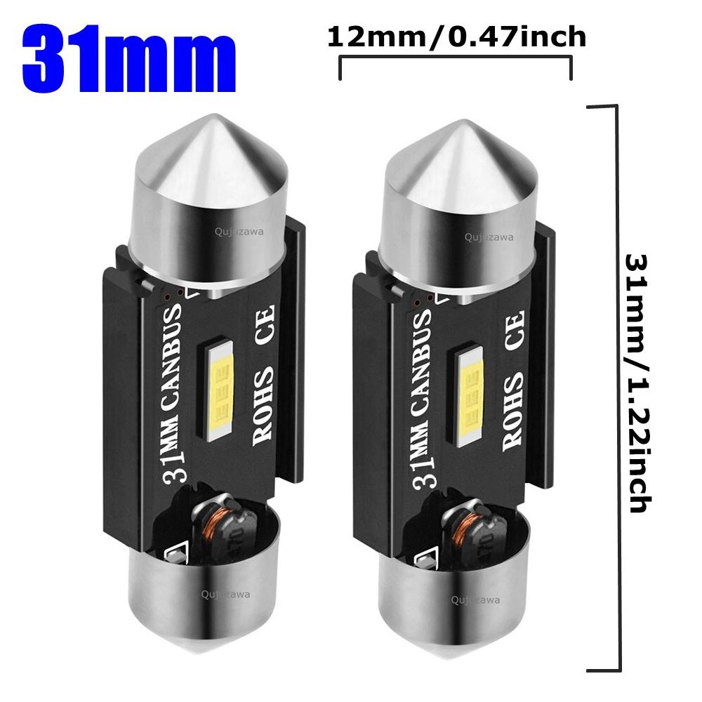2x Festoon LED Bulbs Super Bright Car Dome Light Canbus No Error CSP 31mm 36mm 39mm 41mm C5W C10W Auto Interior Reading Lamps