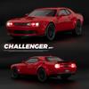 1/32 Scale Dodge Challenger Hellcat STR Red Eyes Toy Car DieCast Vehicles Metel Cars Decoration Pull Back Model Cars with Sound and Light