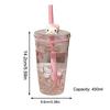 Sanrio Anime Hello Kitty Straw Plastic Water Cup Large Capacity Portable Pc High Temperature Resistant Cup Student Cup Girl Gift