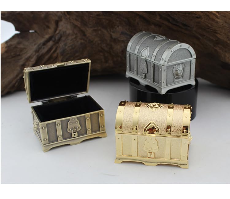 Treasure Chest Jewelry Box, Small, Gold (Pont du Monde)