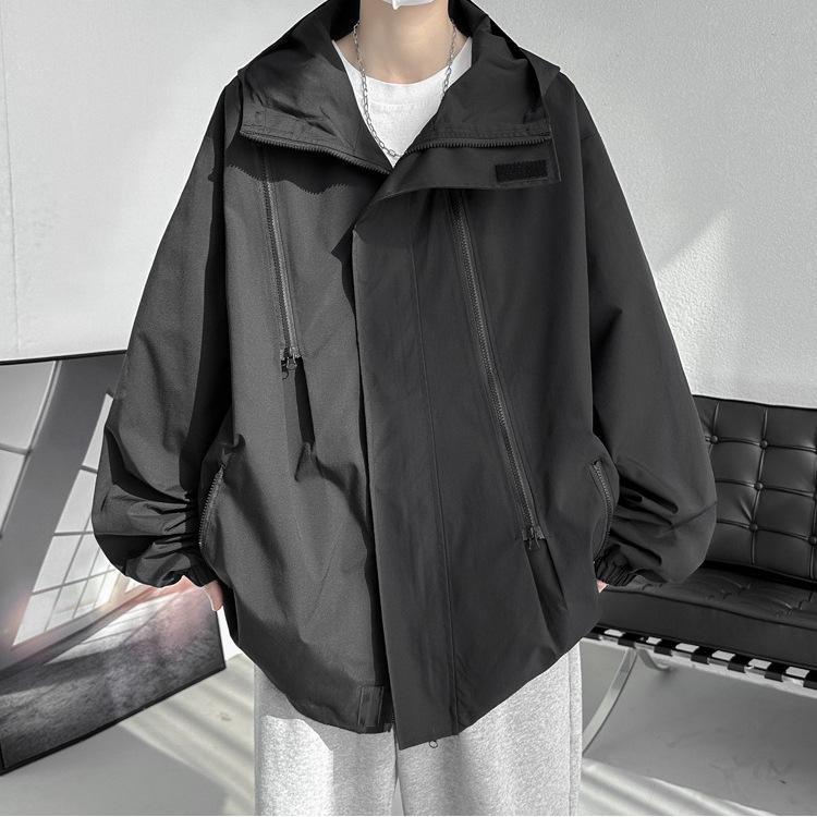 2024 Unisex Waterproof Windbreaker: Black Outdoor Jacket for Autumn & Winter