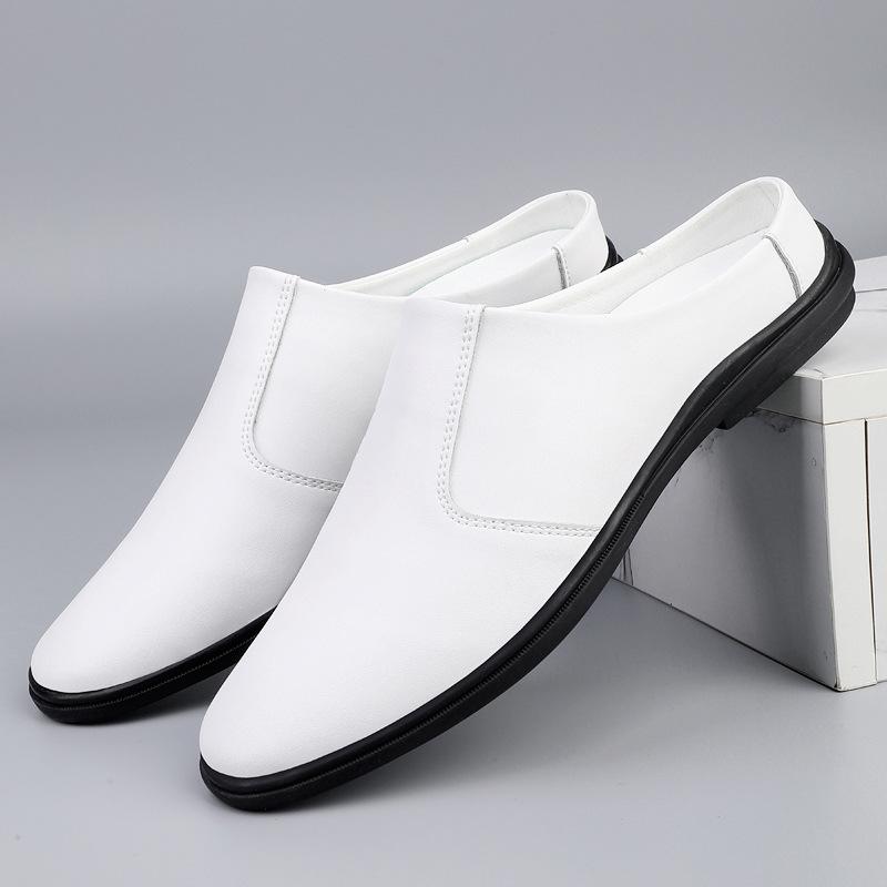 T Men'S Muller Shoes Spring And Summer Low-Top Feet Cowhide Surface Flat-Bottomed Lazy Leather Shoes Casual Shoes Single Shoes
