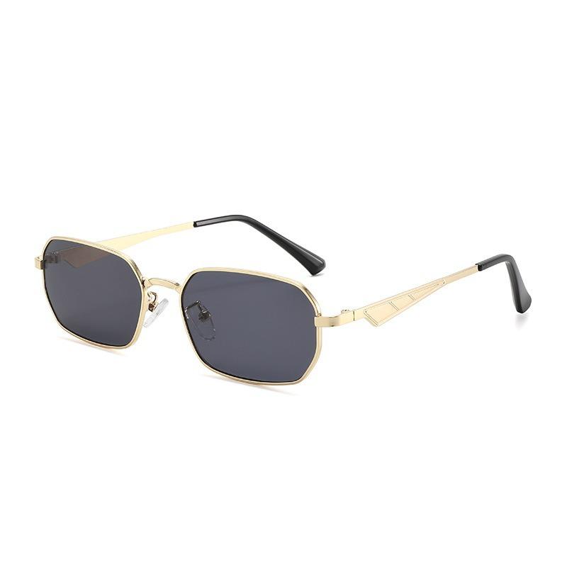 Square Shaped Small Frame Sunglasses With Irregular Metal Frame