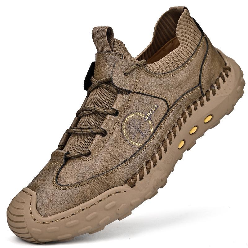 

Внешняя торговля большой размер мужская кожаная обувь ручной работы кожаная обувь тренд простая универсальная обувь мужская уличная повседневная обувь 46 хаки