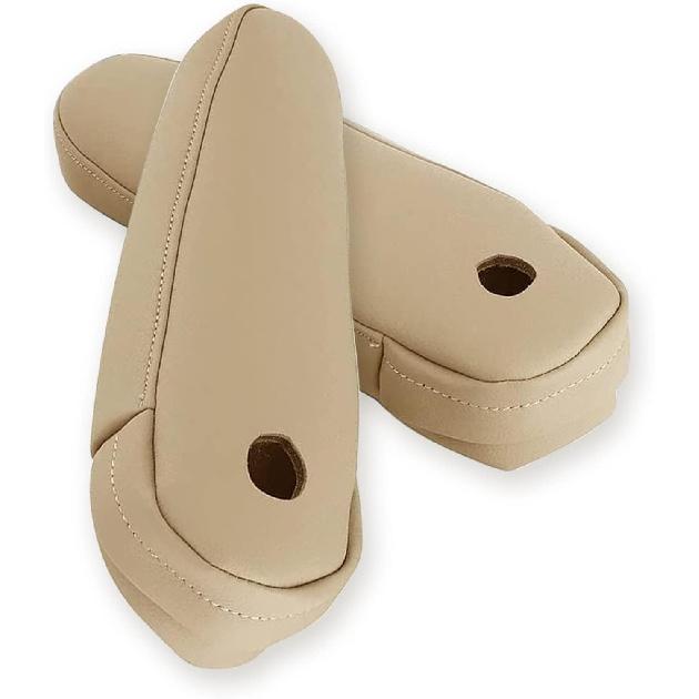 FZJDSD 2 Pcs Beige Leather Seat Armrest Cover Compatible With Lexus RX300 RX330 RX350 2003 2004 2005 2006 2007 2008 2009 With Zippered Design
