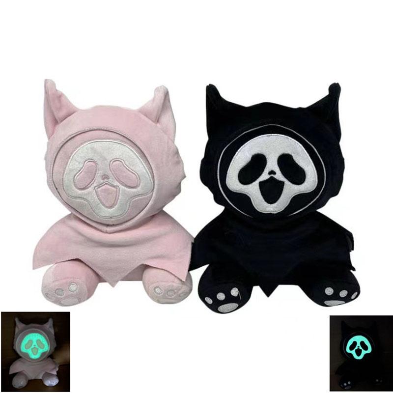 Ghostcat Face Qc Hell Death Plush Toy Halloween Night Light Doll